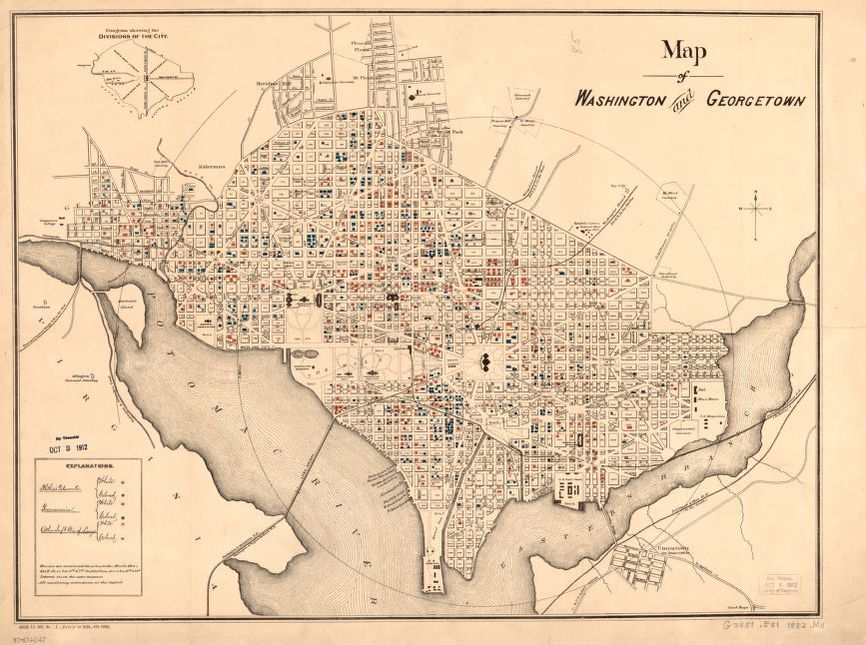 Map of Washington D.C. pandemics