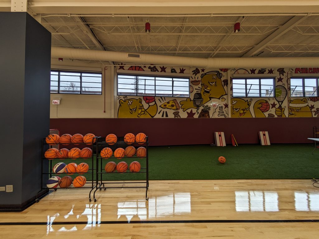 JC Rivera mural basketball court