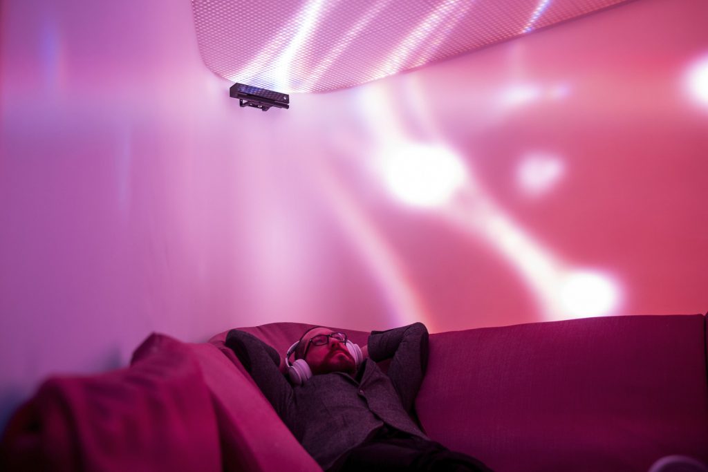 RESET Stress Reduction Pods. Photo Credit: Oddproduzioni